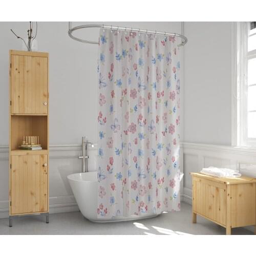 Zethome 8168 Butterfly Shower Curtain Modern Design Polyester Fabric Waterproof Washable Mould (47"x78")