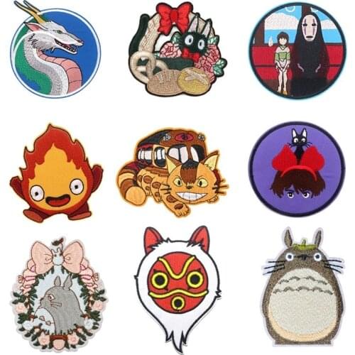 ZF1549 1pcs Cat Dragon Cartoon Sticker For Clothing Applications Patches On Clothes Iron Embroidered Patch For Backpack Badge
