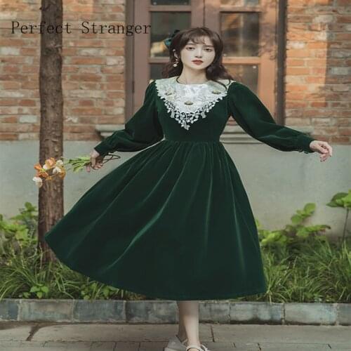 2020 Autumn Winter New Arrival Hot Sale Turn Down Collar Long Sleeve Women Long Dress