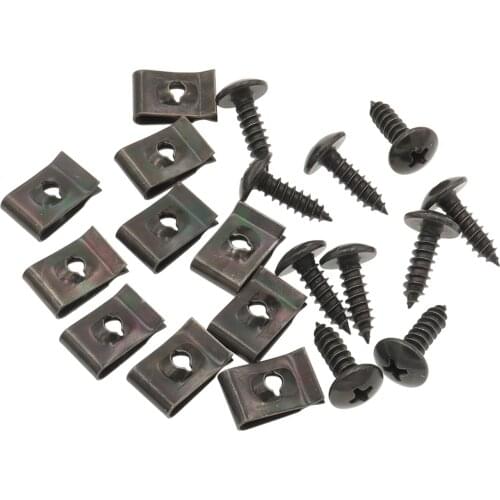 10 Sets M5*16mm Army Green Anti-Rust Self-Tapping Screw with Clip for Motorcycle Scooter Dirt Pit Bike