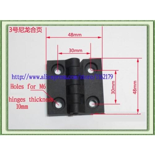 10PC/lot ABS engineering plastic nylon hinge 48*48mm black industrial jumbo durable hinges free shipping