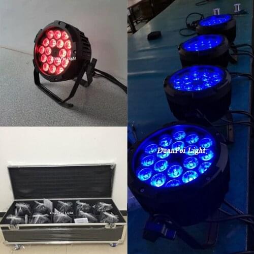10pcs with flycase high bright high power led par 18*10w 4in1 rgbw par led ip65 led wash spot par lyre