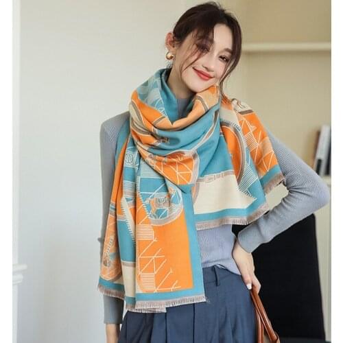 2021 retro warm scarf female шарф winter double-sided scarf women scarves student air conditioner wrapped blanket shawl girl