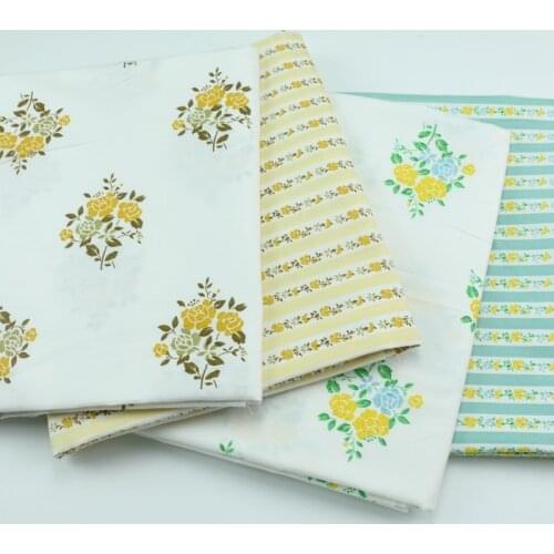 235x50cm Cotton Cloth Idyllic Flower Stripe Small Floral AB Version Fabric Household Textile Bedding Shell Fabric