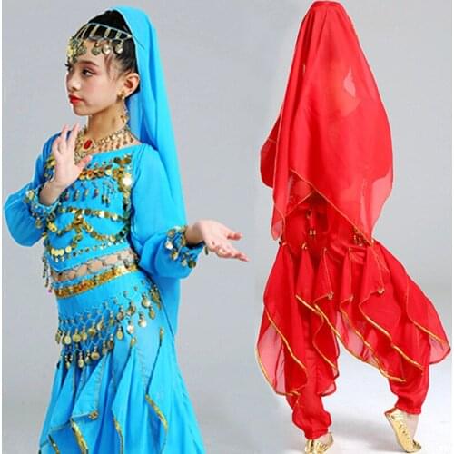 5pc/set Girl Belly Dance Costume for Kid Long Sleeve Dance Costumes Children Belly Performance Kid Indian Stage Dancing Costumes