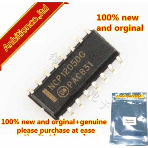 5pcs 100% new and orginal NCP1205DR2G NCP1205DG SOP-16 Single Ended PWM Controller Featuring QR Operation and Soft Fre in stock