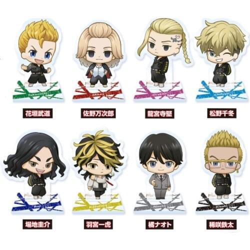 Anime Tokyo Revengers Sano Manjiro Hanagaki Takemichi Acrylic Cute Q Version Stand Model Plate Desktop Decor Ornaments Gifts