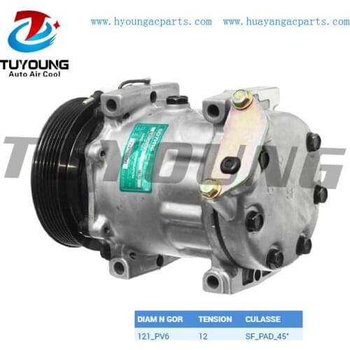 SD7H15 auto ac compressor Renault Safrane 2.2 7700867841 7700112299 121mm 6pk 12v