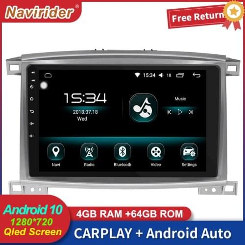 2Din Car Stereo with Screen Android 10 Multimedia For TOYOTA LANDCRUISER 100 VX-R 2005 GPS Car Radio Carplay Head Unit