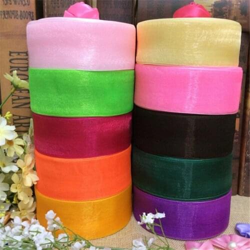 1-1/2" 38mm polyester organza ribbon chiffon sheer wedding gift packing ribbons Hair bows EH241
