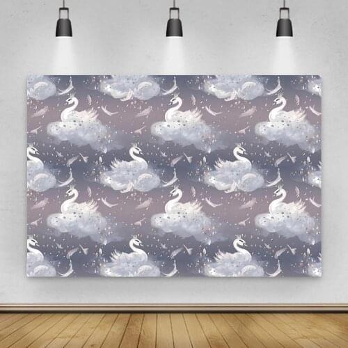 White Swan Plumage Newborn Backdrop for Photography Baby Shower Birthday Party Photo Background for Children Backdrops Studio