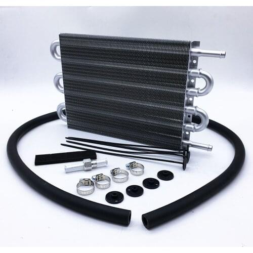 Russia Free shipping UNIVERSAL ALUMINUM REMOTE TRANSMISSION OIL COOLER KIT / AUTO-MANUAL RADIATOR CONVERTER
