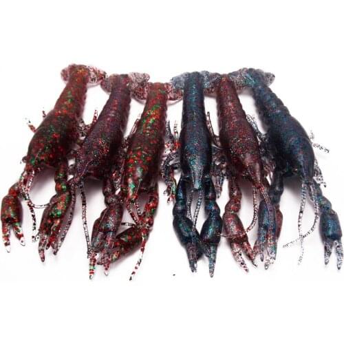 CATCHSIF 6pcs Ultra ture Life Craw lures 3D Crayfish Solid Soft fishing baits 4.7inch 0.65oz