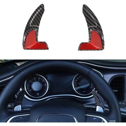 CITALL 1 Pair Car Steering Wheel Shift Paddle Shifter Extension Trim Fit for Dodge Charger Challenger 2015-2018 2019 2020