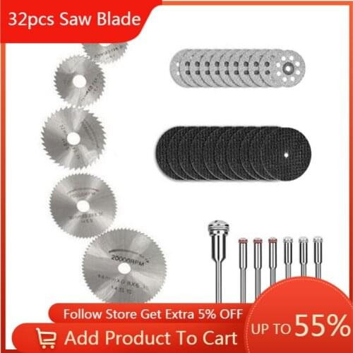 32pcs Wood Cutting Disc Mini Circular Saw Blade Woodworking Diamond Metal Dremel Drill Rotary Cutting Power Tools Dropshipping