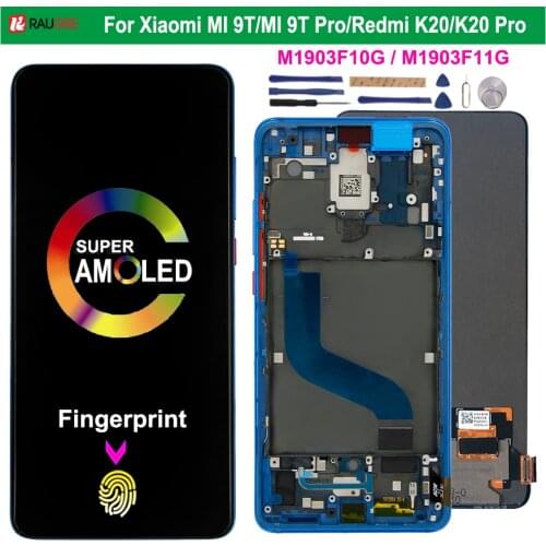 Super Amoled Display For Xiaomi MI 9T 9T Pro LCD Touch Screen With Fingerprint Mult Touch Screen Replacement For Xiaomi MI9T