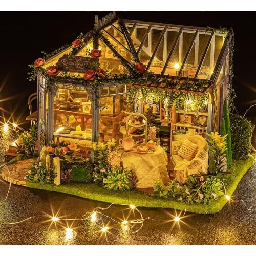 DIY Doll House Wooden Doll Houses Miniature Dollhouse Furniture Kit with LED Toys for children Christmas Birthday Gift A068
