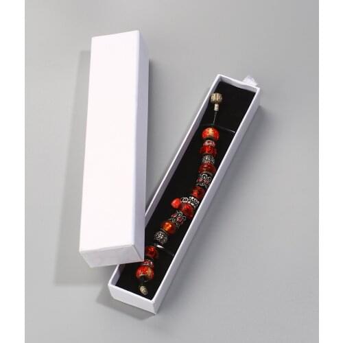 DoreenBeads Paper Boxes Jewelry Rings Necklace Gift Packing Display Rectangle White Color Wholesale Dropshipping, 2 PCs