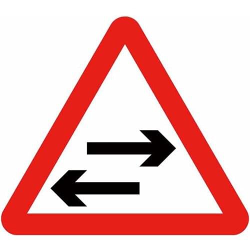 Two-way Traffic Crosses One-way Road Road Safety Sign Vinyl Car Stickers DIY Waterproof Decals KK Vinyl Cover Waterproof PVC