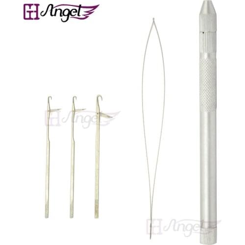 LOOF 1pc Hook & Loop Pulling Needles for Micro Rings Hair Extensions Threader Latch Hair Extension Tools