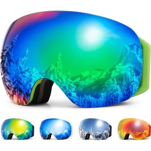 COP0ZZ Ski Goggles frameless Double Layers UV400 Anti-fog big ski mask men women Outdoor skiing and snowboarding Ski glasses