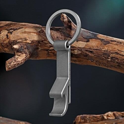 Titanium Alloy Bottle Opener Key Ring Pendant Personality Multifunction