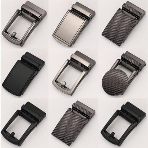 Business Mens Automatic Slide Belt Buckle Replacement Metal Ratchet Belt Buckle Fits 3.5cm Designer Belts Men High Quality