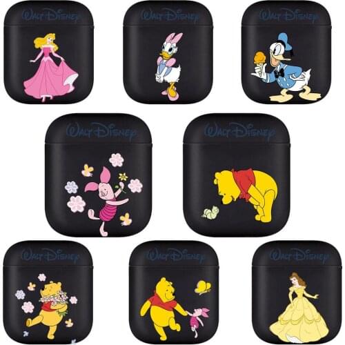 Disney Cartoon Winnie Bear Donald Duck Princess White Soft Silicone Cases For Apple Airpods 1/2 Protective Bluetooth Wireless Ea