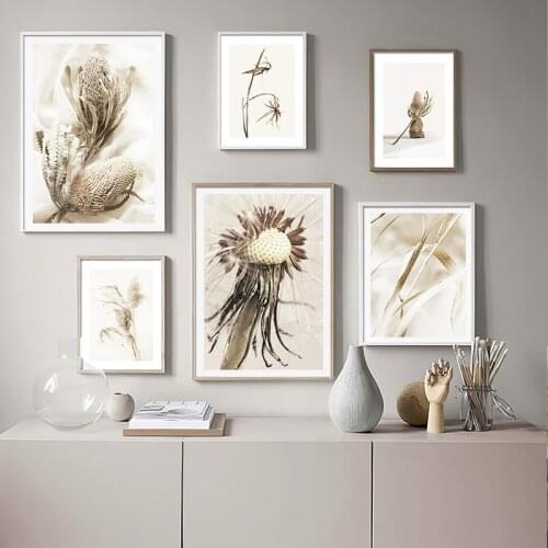 Scandinavian Nature Plant Flower Canvas Painting Nordic Poster Landscape Botanical Print Wall Art Picture Home Decoration