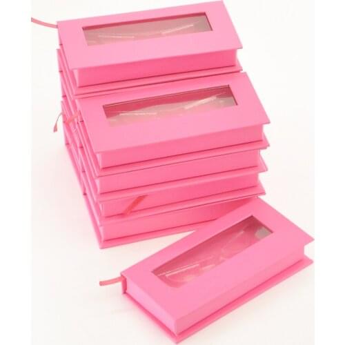 Wholesale Eyelashes Box Package Lash Boxes Package Custom Rectangle Rose Red 25mm Mink Eyelashes Makeup Storage Case Vendors