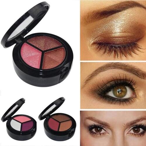 3 Colors In 1 Box Matte Gittle Eyeshadow Palette Pearlescent Shimmer Smoked Earth Color Makeup Eye Shadow TSLM2