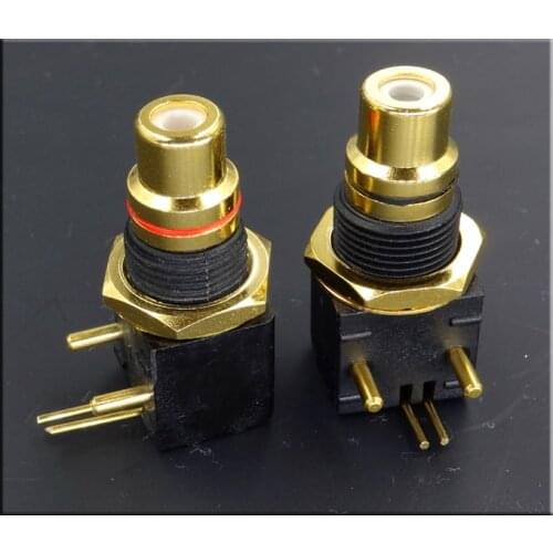 Gold plated RCA turntable DAC decoder Digital coaxial input and output PCB 90 degree solder pad socket