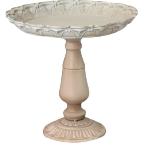 Retro vintage metal round pedestal cake stand