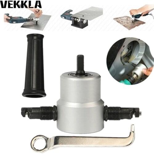 360 Degree Nibble Metal Cutting Double Head Sheet Nibbler Hole Saw Cutter Drill Tool Tackle Car Repair Metal Sheet Production