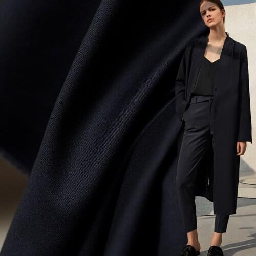 Navy Blue Colour Japanese Elastic Single-yarn drill Cotton Fabrics Material Autumn Pants Windcoat Cloth Freeshipping