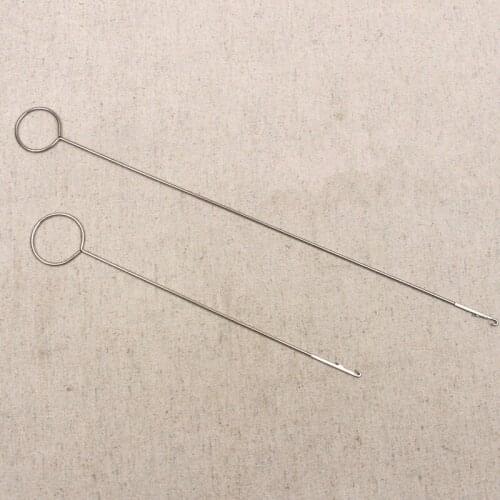 1 PC Stainless Steel Threader Crochet Hook Manual Wear Elastic Bands String Cloth Set Craft Accessories 2 Sizes 17.5 cm 26.5 cm