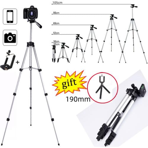 Extendable Mobile Smart Phone Digital Camera Tripod Stand Mount Holder Clip Set For Nikon Canon iPhone Xiaomi Gopro 110cm/65cm