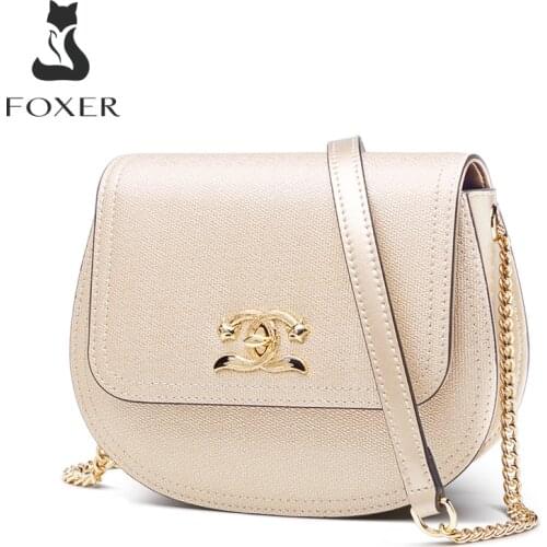 FOXER 2021 Summer Crossbody Bags Women Fashion Saddle Bag Evening Bag Casual Ladies Shoulder Handbag Designer Mini Phone Purse