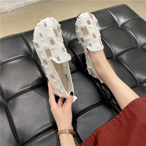 Flat Bottom Lazy Fisherman Shoes Women 2021 Summer and Autumn New Mesh Single Shoes Wild Small Fragrance Casual Shoes Women