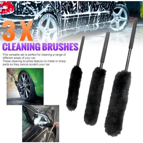 1 Set Wool Wheel Brush Clean Portable Microfiber Wheel Tire Rim Brush Car Wheel Wash Clean For Wool Bar Mop Cleaner Tools