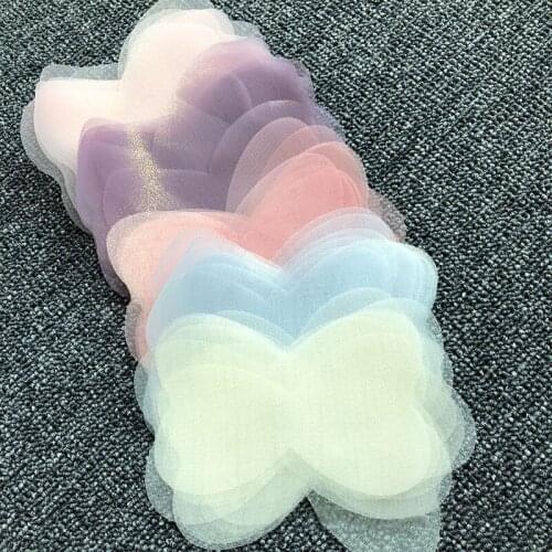 25pcs/lot Bronzing Organza Stain Ribbon Bow Patches DIY Handmade Hairpin Materials Bow Flower Craft Decoration Accessories