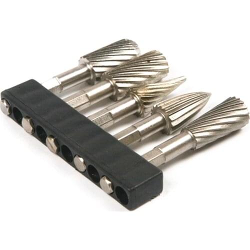 1/4" (6.35mm) Carbide Burrs Rotary File 5pcs Rotary Rasp Cutter Files