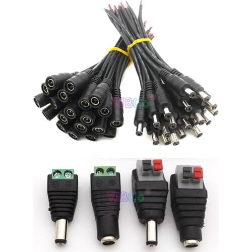 5pcs Male Female Free Welding DC Connector / DC Connector Plug Cable Wire Connector for LED Power Adapter CCTV Camera LED Strip