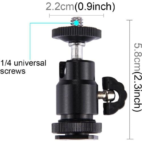 Yiwa Aluminum Rotatable Mini Tripod Ball Head 1/4" Screw Rotary Mount Stand for Canon for Nikon DSLR DV Camera r35