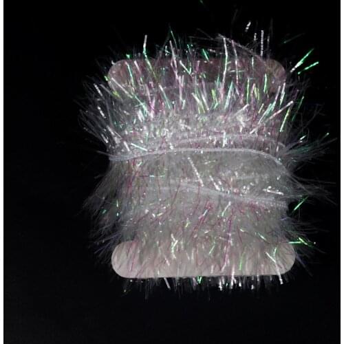 Bimoo 5m/card 2.5cm wide Crystal Flash Chenille Tinsel for Krystal Woolly Bugger Tying Material Streamer body Ribbing