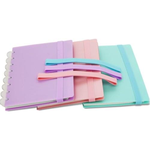 2021 mushroom hole Notebook planner office accessories A5 6 ring binder diary Bandage kawaii Free shipping 3pcs/set pink black
