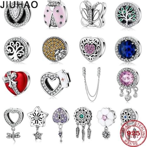 Hot 925 Sterling Silver Sparkling Charms CZ Flower Hearts Clip Beads Fit Women Reflection Charm Bracelet Bead Jewelry Making