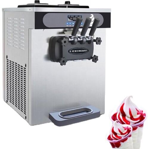 Commercial Soft Ice Cream Machine Electric LCD Panel Yogurt Ice Cream Machine Three Flavors Ice Cream Makers