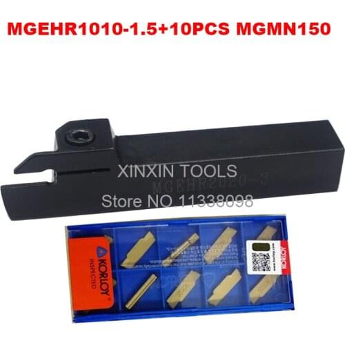 MGEHR1010-1.5 1pcs+ 10pcs MGMN150-G = 11pcs/set CNC lathe tools NC3020/NC3030 Machining steel Free shipping
