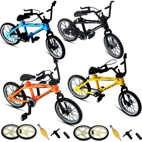 Mini Alloy Finger Bicycle Model Racing Toy Creative Simulation Metal Mountain Bike Set Collection Novelty Gag Toys For Boys